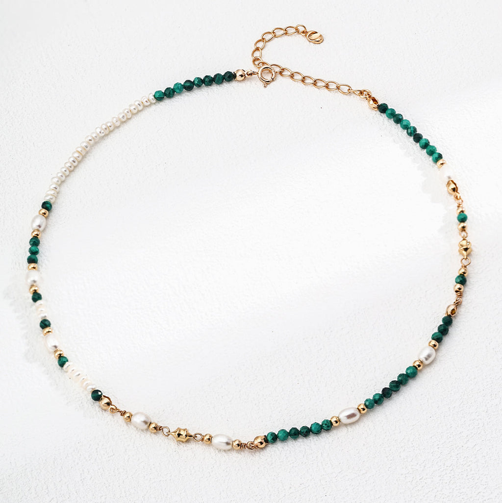 Forest Green Bead Layered Necklace