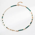 Forest Green Bead Layered Necklace