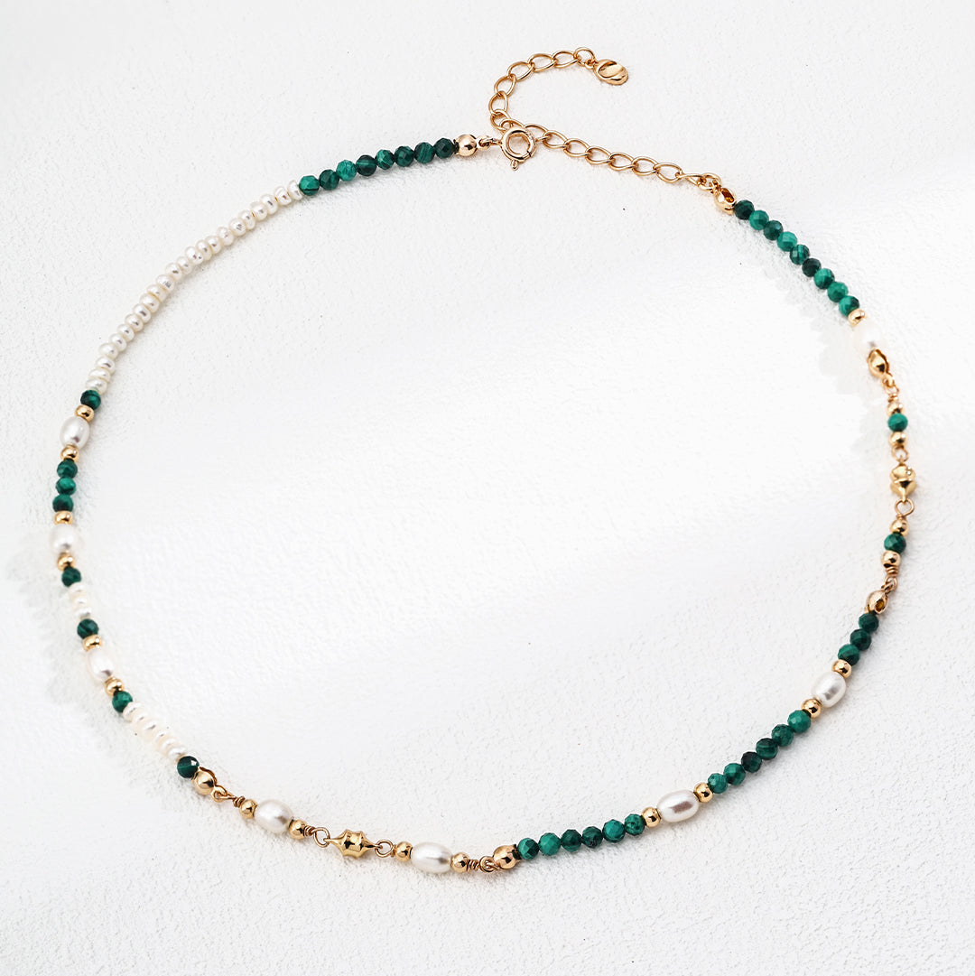 Forest Green Bead Layered Necklace