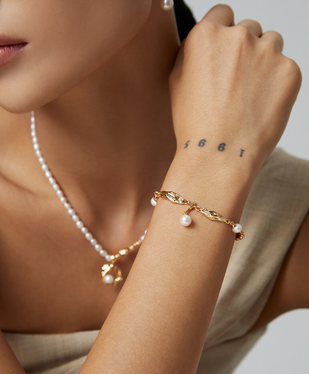 Baroque Pearl Gold 3-Piece Jewelry Set