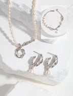 Baroque Pearl Silver 3-Piece Jewelry Set