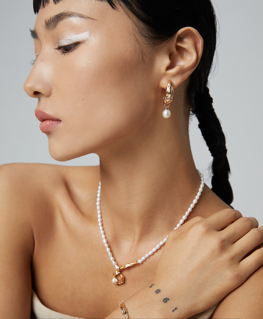 Baroque Pearl Gold 3-Piece Jewelry Set