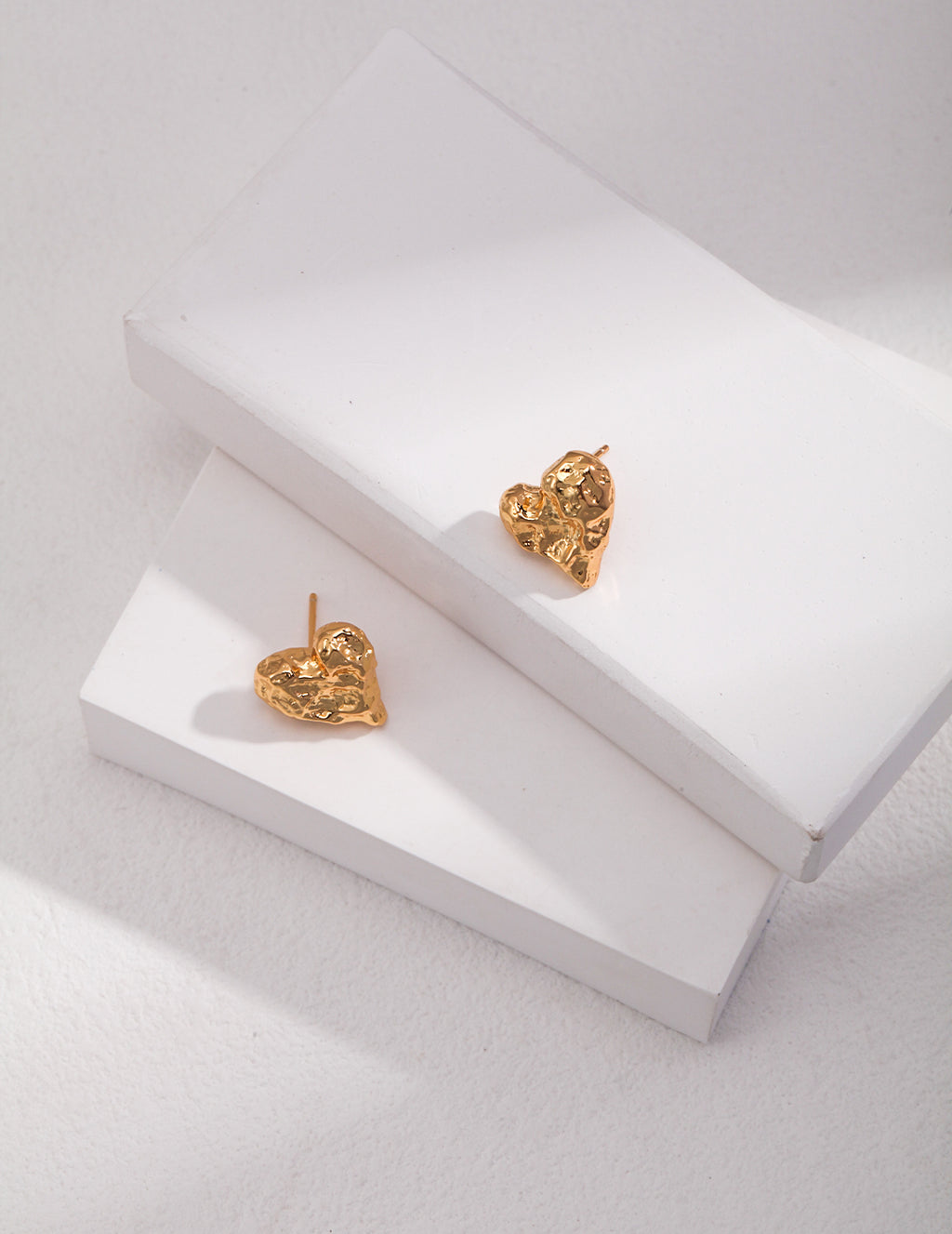 Textured Heart Stud Earrings