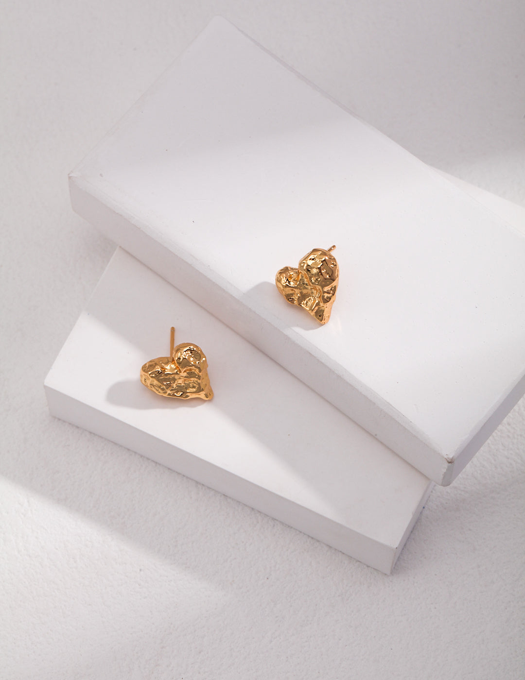 Textured Heart Stud Earrings