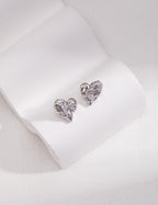 Textured Heart Stud Earrings