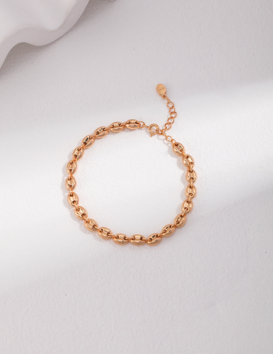 Coffee Bean Link Chain Bracelet