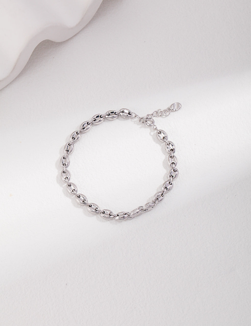 Coffee Bean Link Chain Bracelet