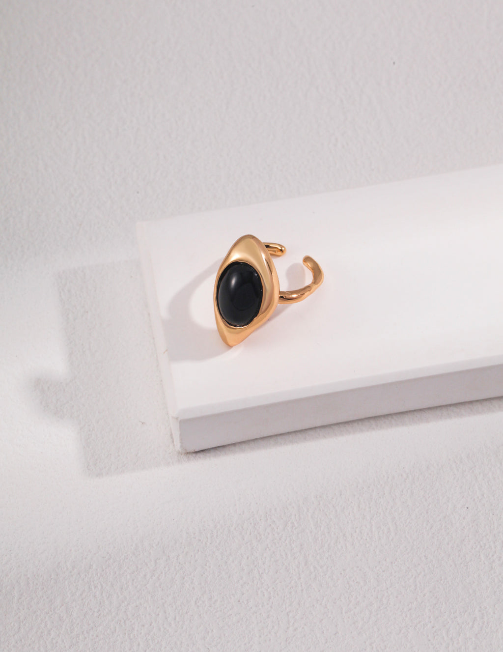 Black Onyx Irregular Statement Ring