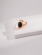 Black Onyx Irregular Statement Ring