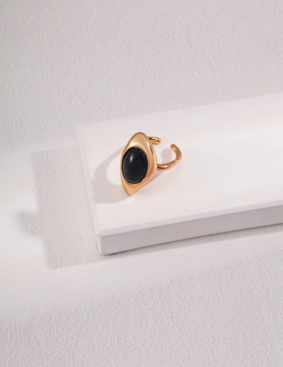 Black Onyx Irregular Statement Ring