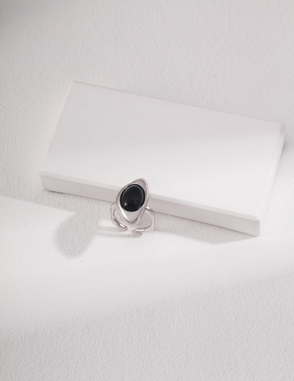 Black Onyx Irregular Statement Ring