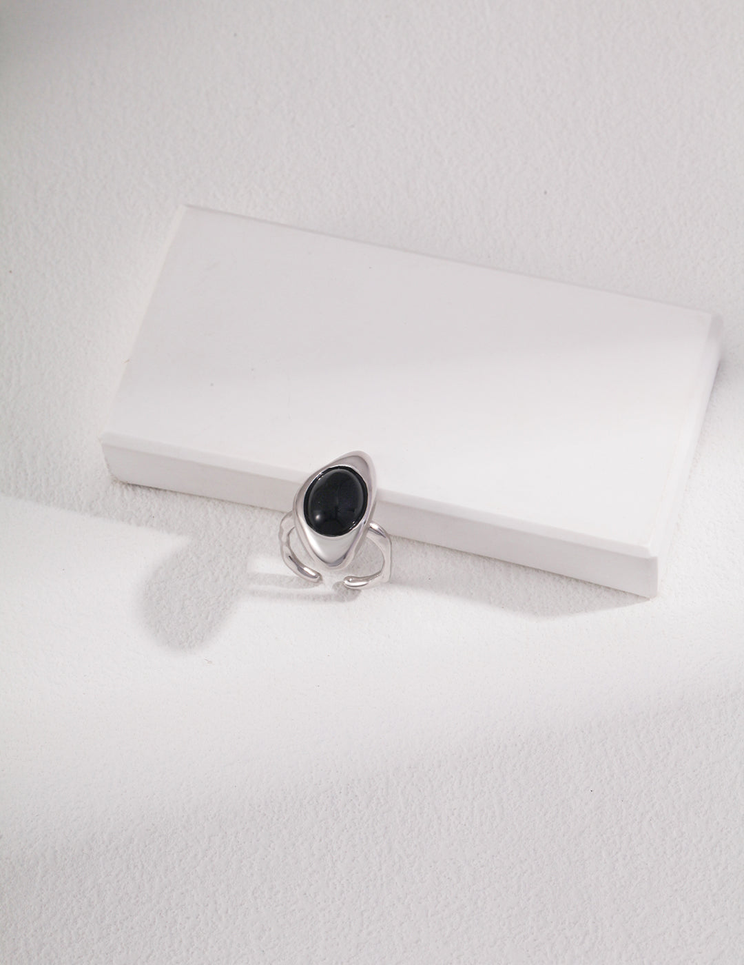 Black Onyx Irregular Statement Ring