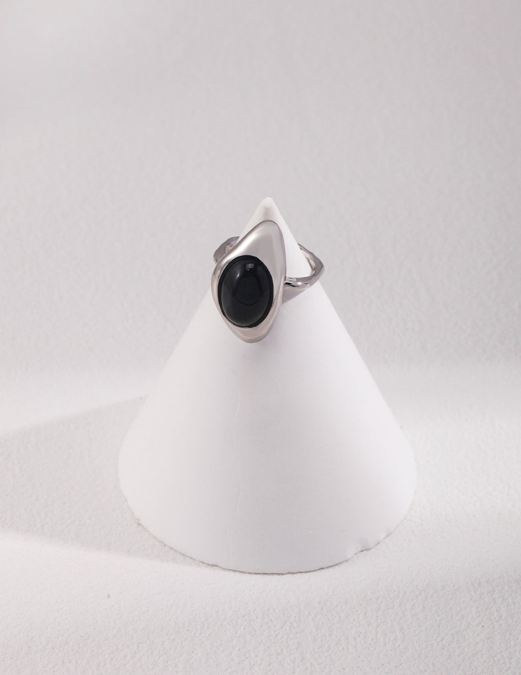 Black Onyx Irregular Statement Ring