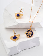 Lapis Lazuli Starburst Pendant Necklace