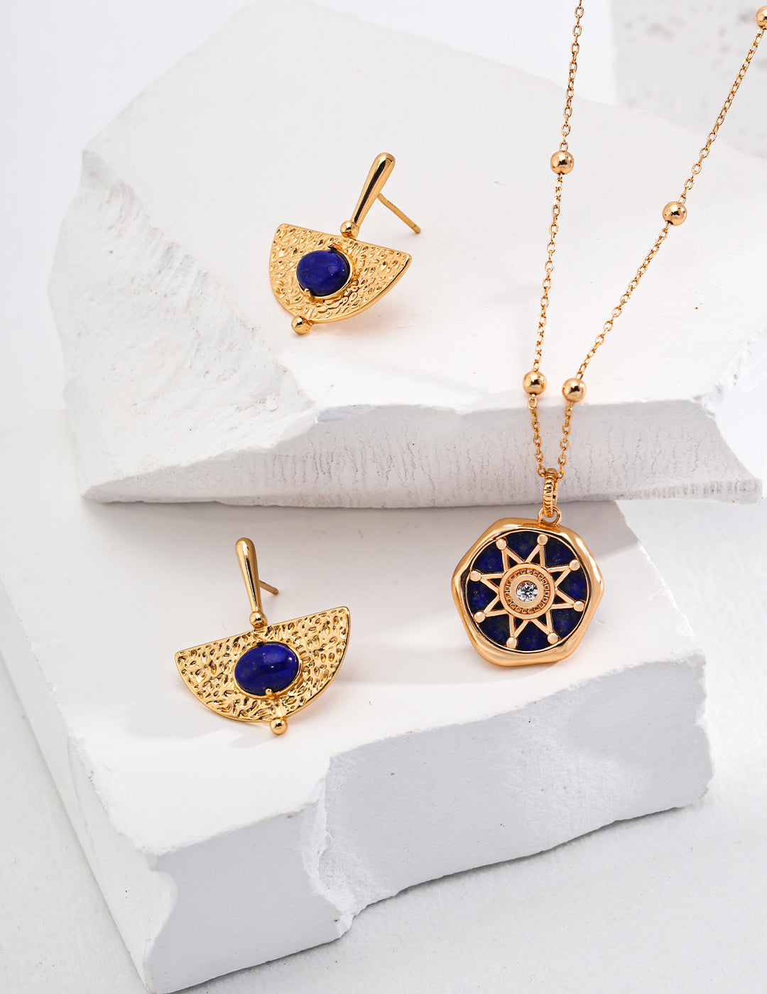Lapis Lazuli Starburst Pendant Necklace