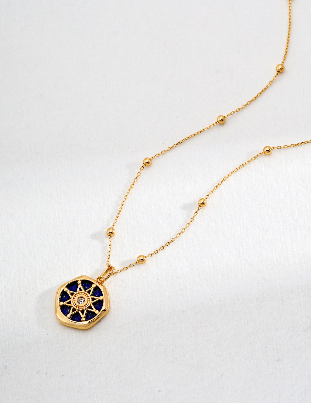 Lapis Lazuli Starburst Pendant Necklace