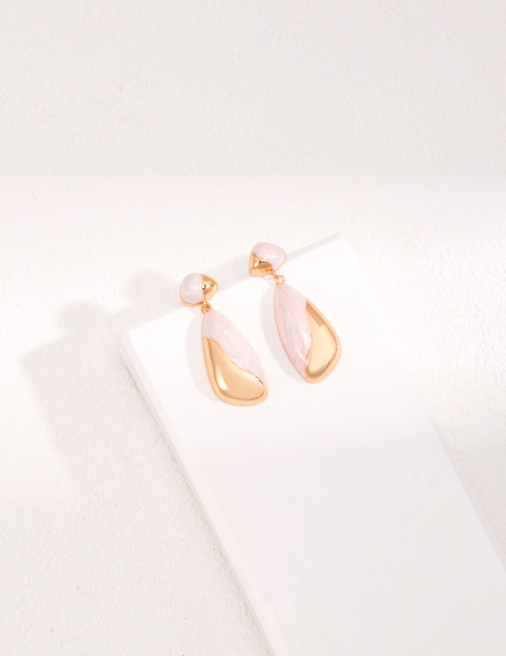 Two-Tone Enamel Teardrop Drop Earrings
