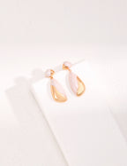 Two-Tone Enamel Teardrop Drop Earrings