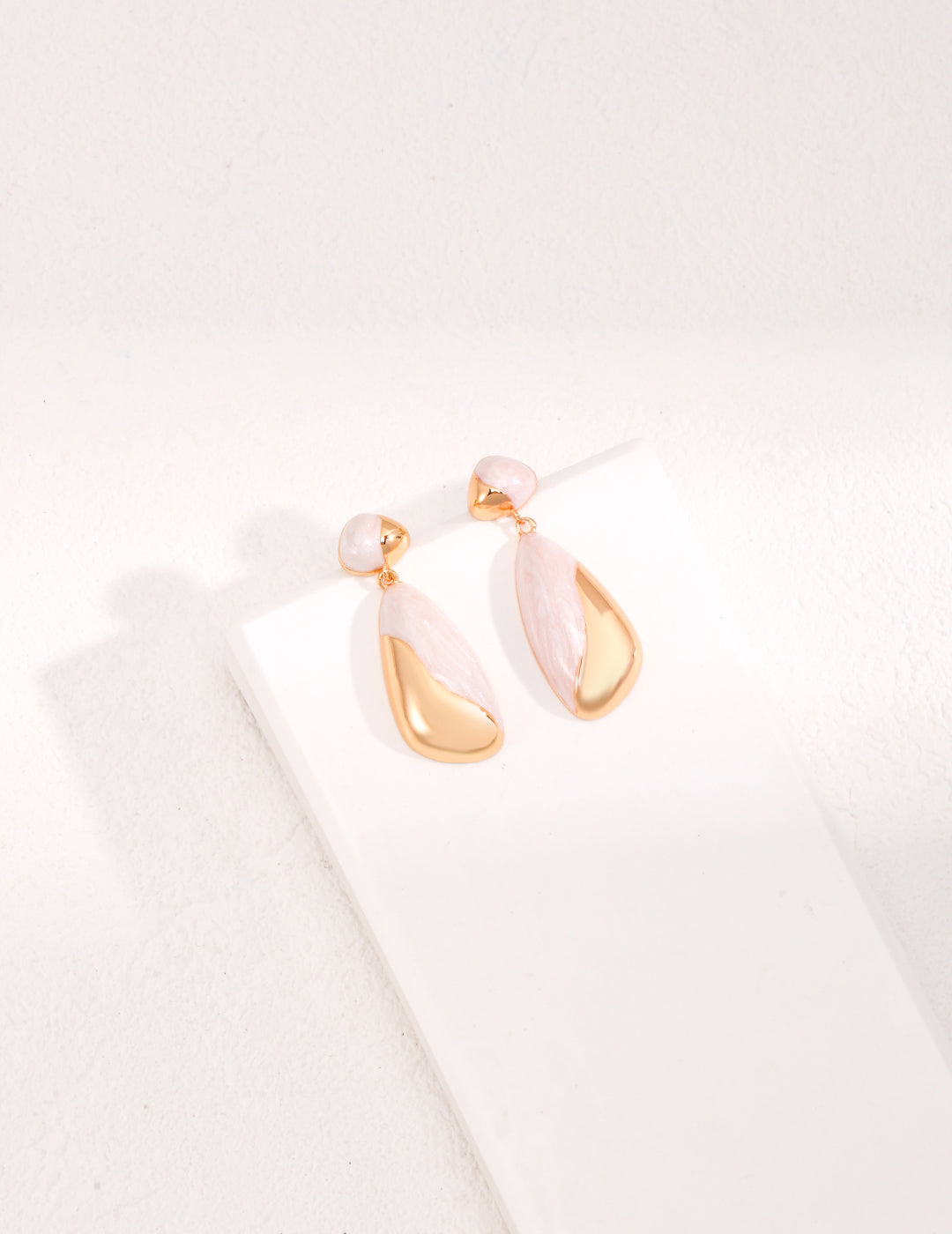 Two-Tone Enamel Teardrop Drop Earrings