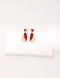 Two-Tone Enamel Teardrop Drop Earrings