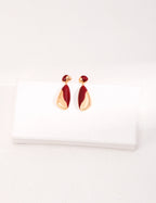 Two-Tone Enamel Teardrop Drop Earrings