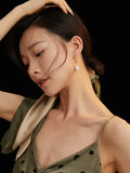 Baroque Pearl Hoop Drop Earrings