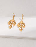Layered Geometric Gold Drop Earrings