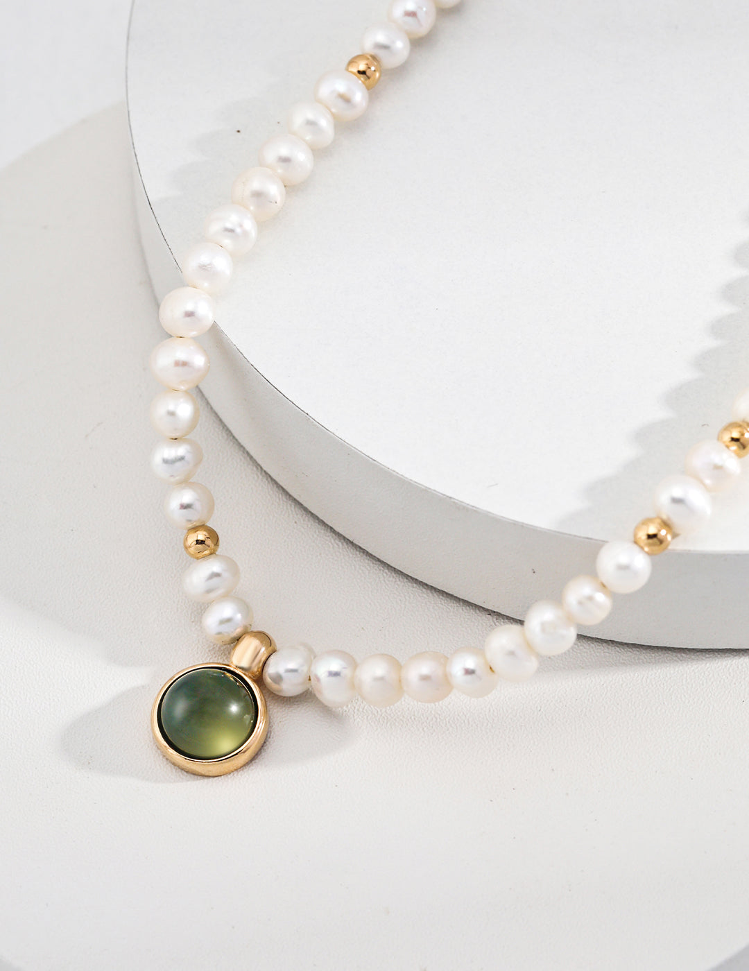Moss Agate & Freshwater Pearl Necklace