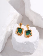 Malachite & Gold Abstract Jewelry Set