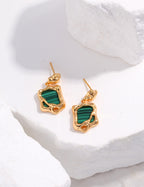 Malachite & Gold Abstract Jewelry Set