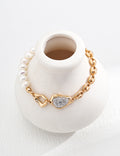 Two-Tone Pearl Coffee Bean Chain Bracelet