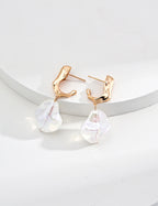 Baroque Pearl Geometric Drop Earrings