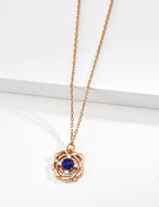 Vintage Luxury Two-Tone Gem Flower Necklace