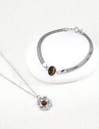 Vintage Luxury Two-Tone Gem Flower Necklace