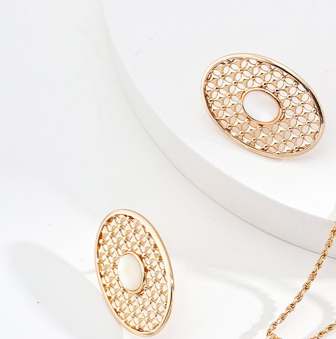Filigree MOP Jewelry Set (Gold)