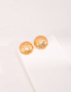 Textured Gold Dome Stud Earrings