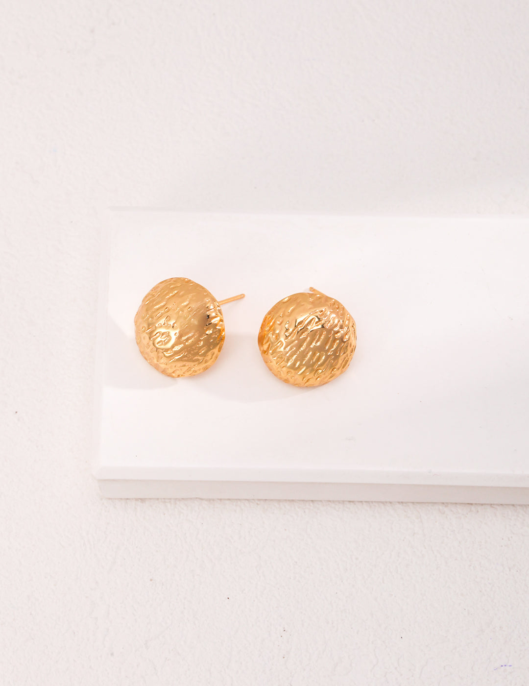Textured Gold Dome Stud Earrings
