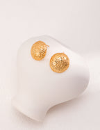 Textured Gold Dome Stud Earrings