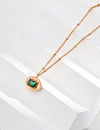 Emerald Green CZ Satellite Chain Necklace