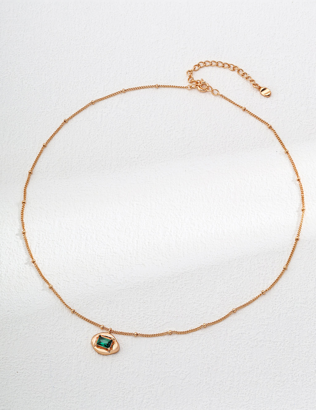 Emerald Green CZ Satellite Chain Necklace