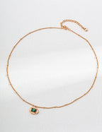 Emerald Green CZ Satellite Chain Necklace