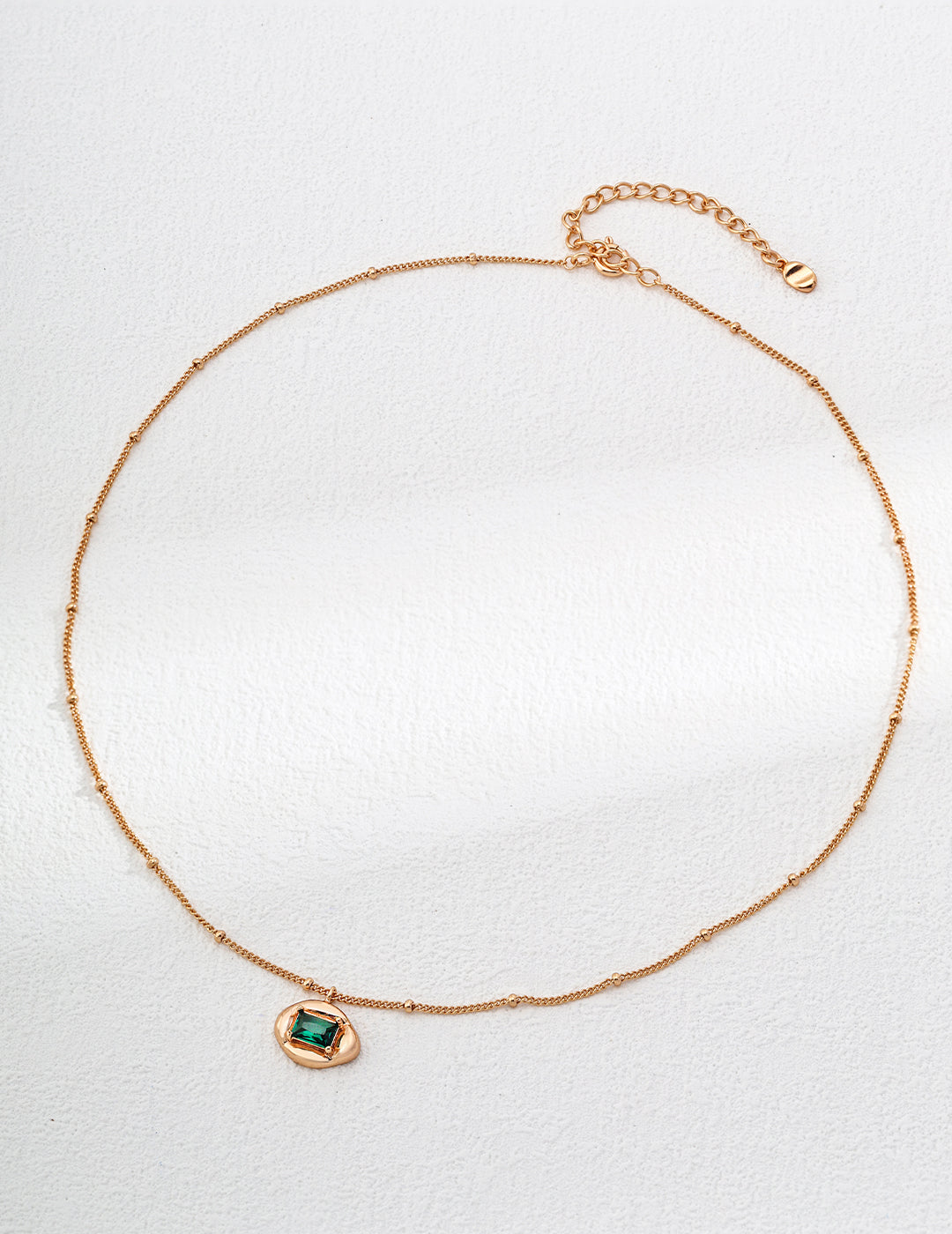 Emerald Green CZ Satellite Chain Necklace