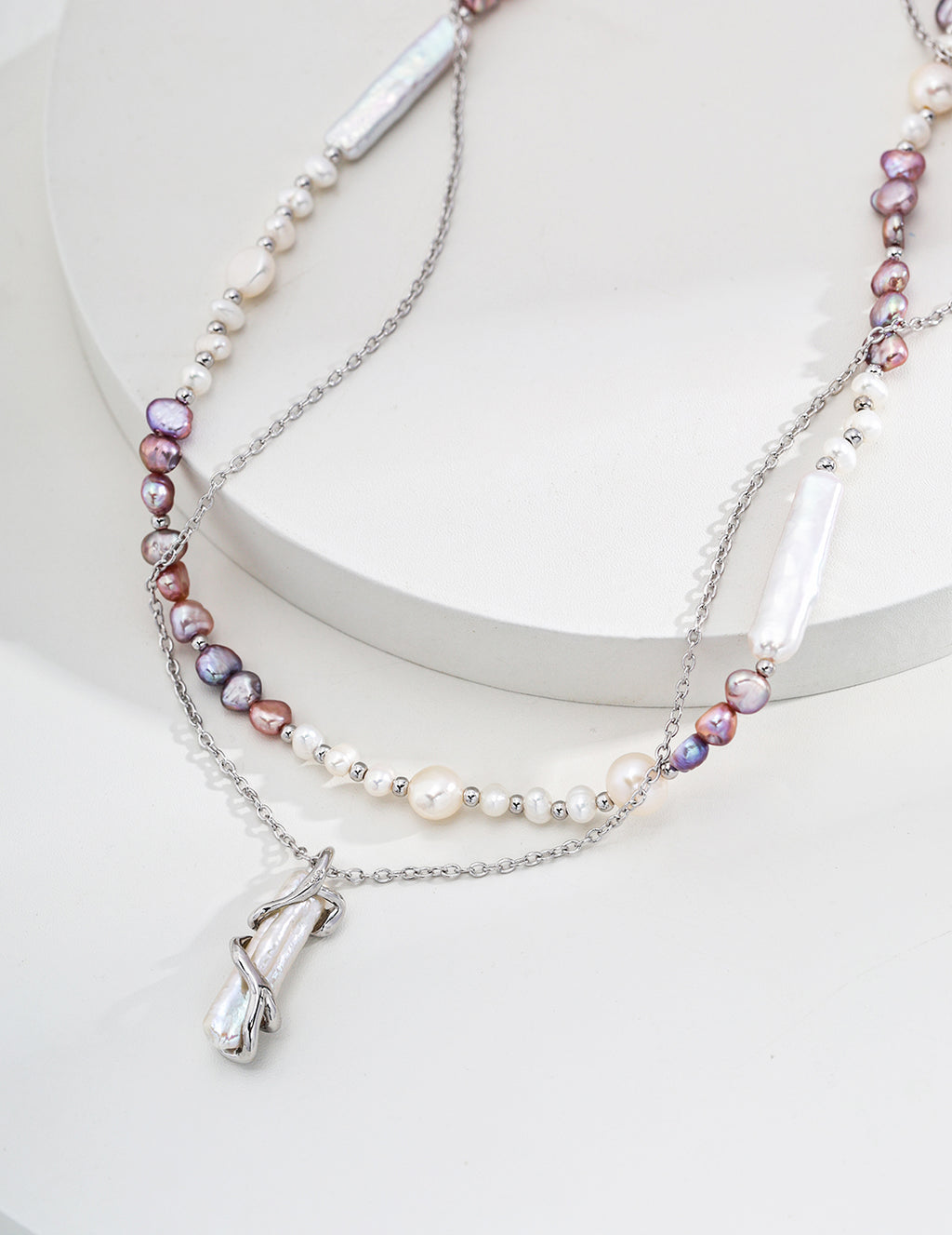 Multicolor Baroque Pearl Beaded Necklace