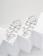 Gothic Window Tiered Gold Drop Earrings