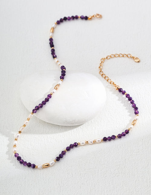 Amethyst & Pearl Gold Jewelry Trio