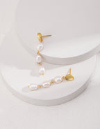 Matte Gold Baroque Pearl Drop Earrings