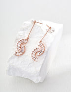 Spiral Crystal & Pearl Drop Earrings