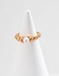 Silver /Gold Natural  Pearl Open Ring