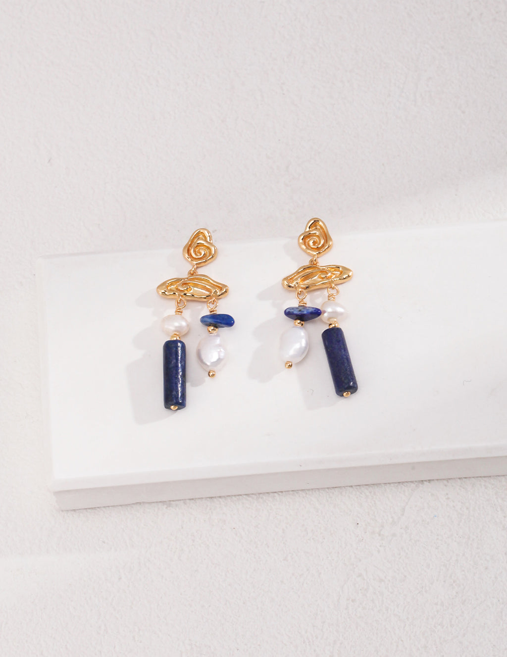 Gold Milgrain Lapis Teardrop Dangle Ring/Earrings/Full set