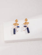 Gold Milgrain Lapis Teardrop Dangle Ring/Earrings/Full set